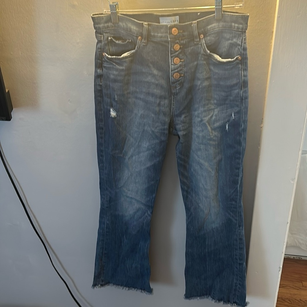 LOFT cropped bell bottom/cut off  jeans